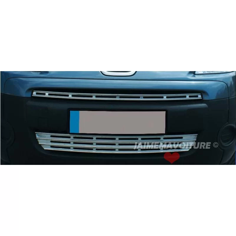 Tubo de aluminio cromado de parrilla 2 piezas acero inoxidable PEUGEOT PARTNER TEPEE 2008-2012 Tubo de aluminio cromado de parrilla 2 piezas acero inoxidable PEUGEOT PARTNER TEPEE 2008-2012
