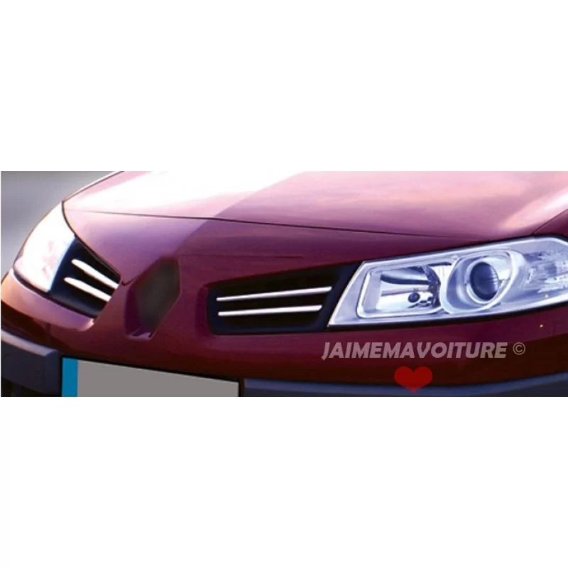 4 st rostfritt stål RENAULT MEGANE 2 krom aluminium kylargaller surround 4 st rostfritt stål RENAULT MEGANE 2 krom aluminium kylargaller surround