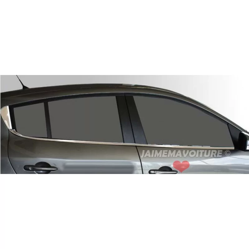 Contorno de ventana cromado aluminio 6 piezas acero inoxidable RENAULT MEGANE 3