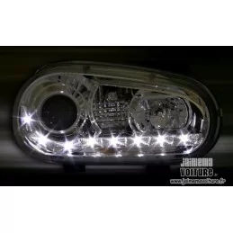 Luces delanteras de leds para Golf 4 negro