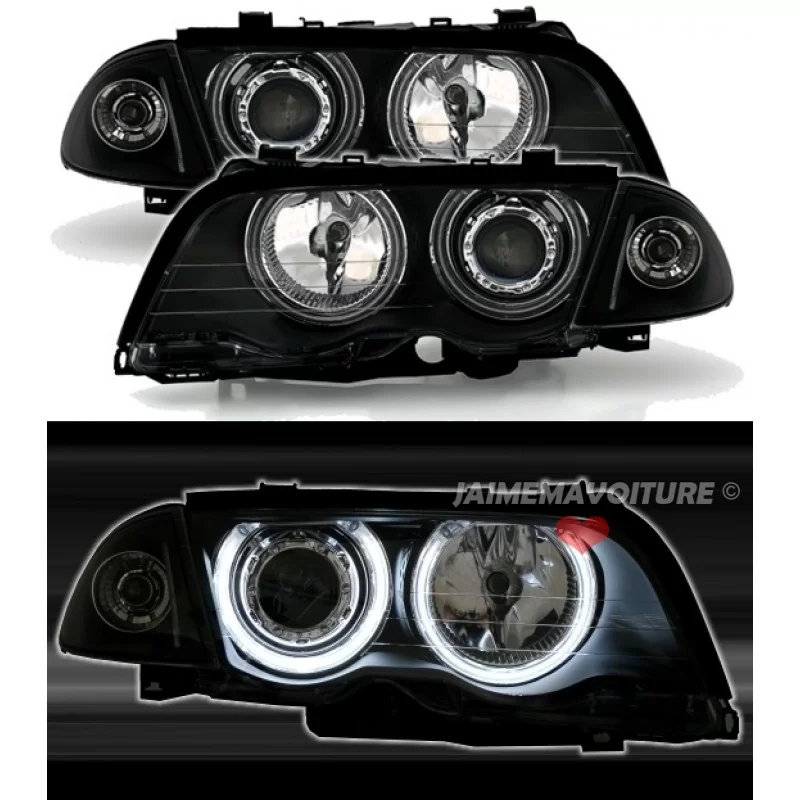 Kit phares Angel eyes CCFL BMW Série 3 E46 Kit phares Angel eyes CCFL BMW Série 3 E46