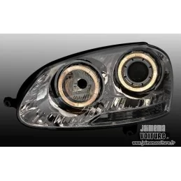 Angel eyes headlights front Chrome Golf 5