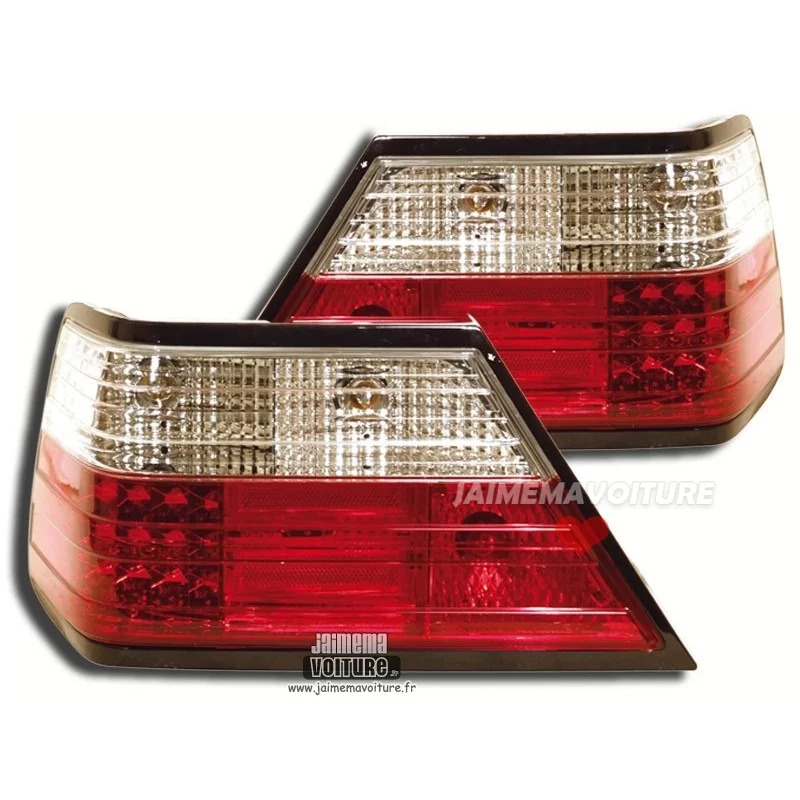 Mercedes W124 red white LED rear lights