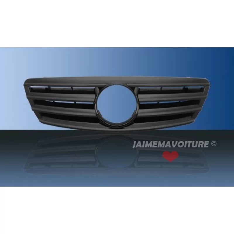 CALANDRE LOOK AMG POUR MERCEDES CLASSE C W203 S203 NOIR BRILLANT LOGO NOIR