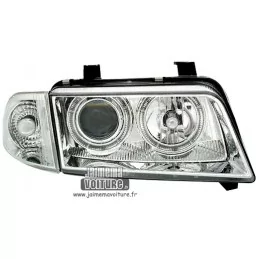 Details about   Black clear finish headlights with angel eyes for AUDI A4 B5 94-99 RHD CARS