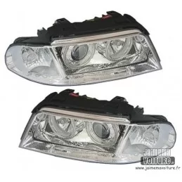 Phares avants chrome angel eyes pour Audi A4