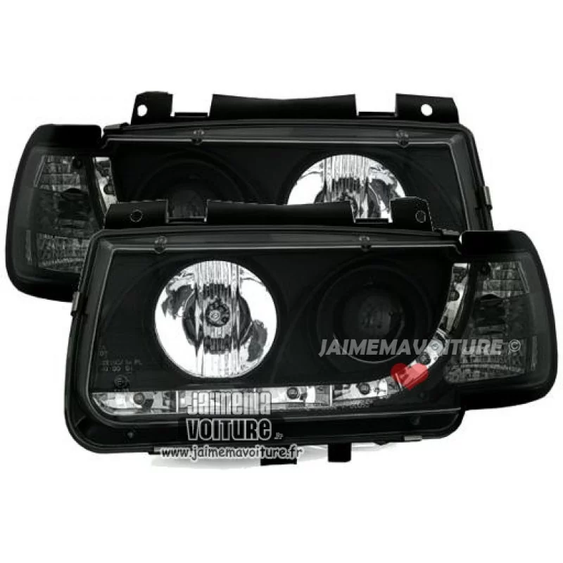 VW Polo 6N front headlights has leds Sonar black