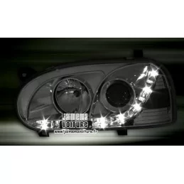 Phares avants a leds Devil eyes Golf 3 Sonar - Chrome