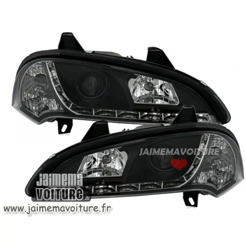 Frentes de faros de Opel Tigra negro led