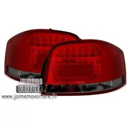 Audi A3 tuning black smoked red led rear lights