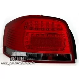 Audi A3 tuning black smoked red led rear lights