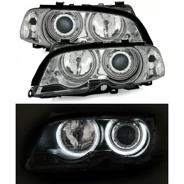 BMW serie 3 1999 - 2001 - frente faros angel eyes CCFL - cromo