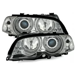 BMW serie 3 1999 - 2001 - frente faros angel eyes CCFL - cromo