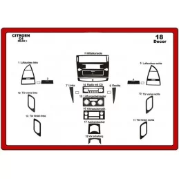 Dashboard insert CITROEN C4 2004-2010 18 stuks