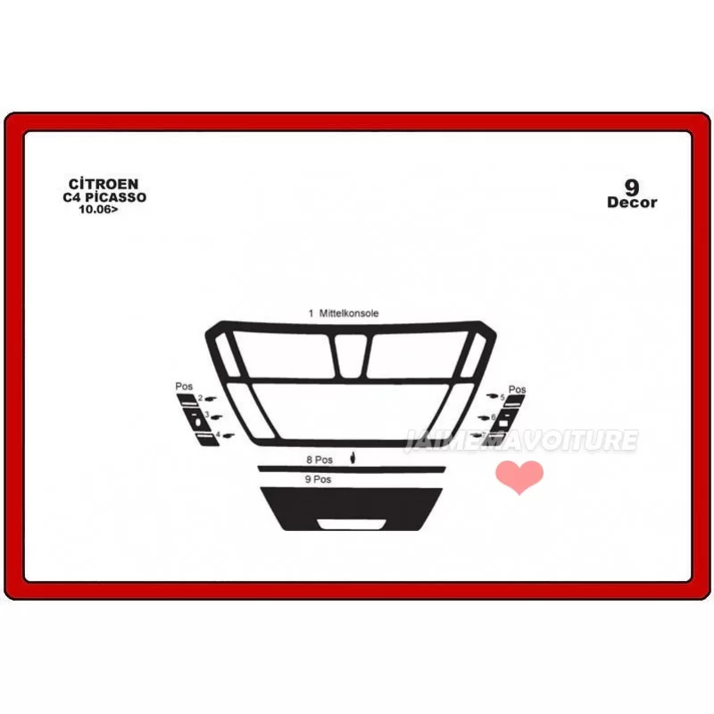 Dashboard insert CITROEN C4 Picasso 9 stuks Dashboard insert CITROEN C4 Picasso 9 stuks