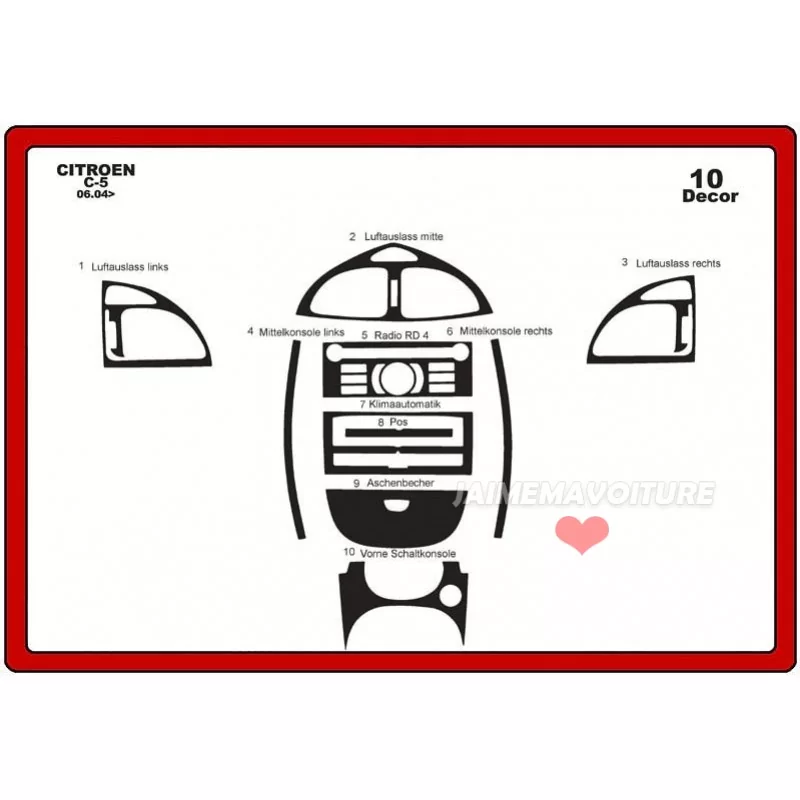 Armaturenbretteinsatz CITROEN C5 10 Stück