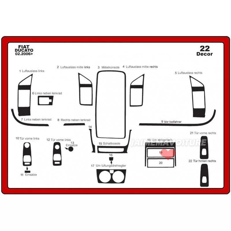 Dashboard insert CITROEN Jumper 2006 - 22 stuks