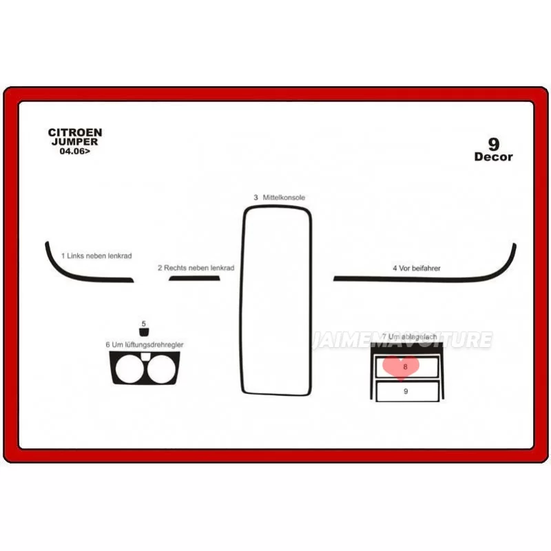 Dashboard insert CITROEN Jumper 2006- 20 pieces