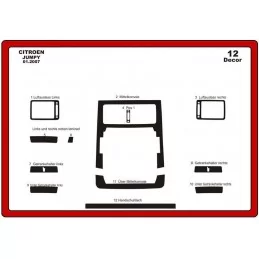 Inserto salpicadero CITROEN Jumpy 2007- 12 piezas