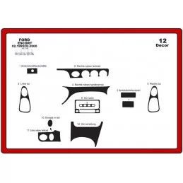 Armaturenbrett-Einsatz FORD Escord 1995-2000 12 Stück