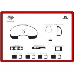 Dashboard insert FORD Explorer 16 pieces