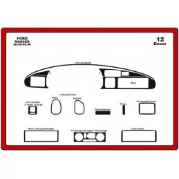 Dashboard insert FORD Ranger Mazda Pick Up 1999-2006 12 stuks