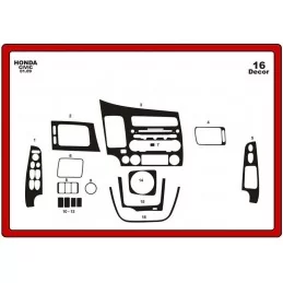 Instrumentbrädesinsats HONDA Civic 2006-2011 16 delar
