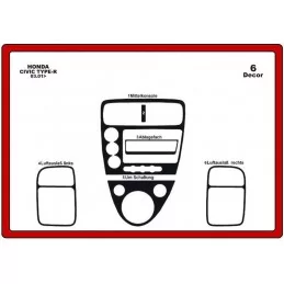 Dashboard insert HONDA Civic Type R 6 stuks