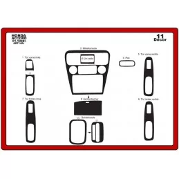 Inserto salpicadero HONDA Accord (modelo europeo) 11 piezas