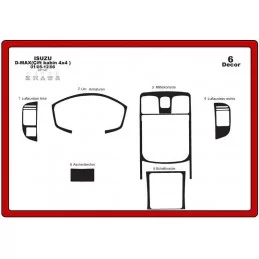 Dashboard insert ISUZU D Max Dubbele Cabine 4X4 6 stuks