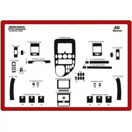 Dashboard insert MERCEDES Vito 1996-1999 40 stuks