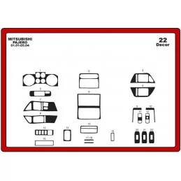 Insert tableau de bord MITSUBISHI   Pajero 22 pièces