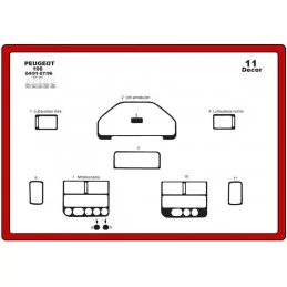 Inserto de salpicadero PEUGEOT 106 12 piezas