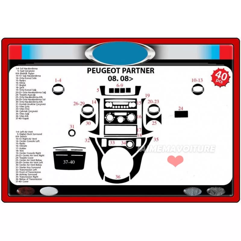 PEUGEOT Partner II dashboard insert 40 pieces PEUGEOT Partner II dashboard insert 40 pieces