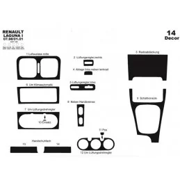 Armaturenbretteinsatz RENAULT Laguna 1998-2001 15 Stück