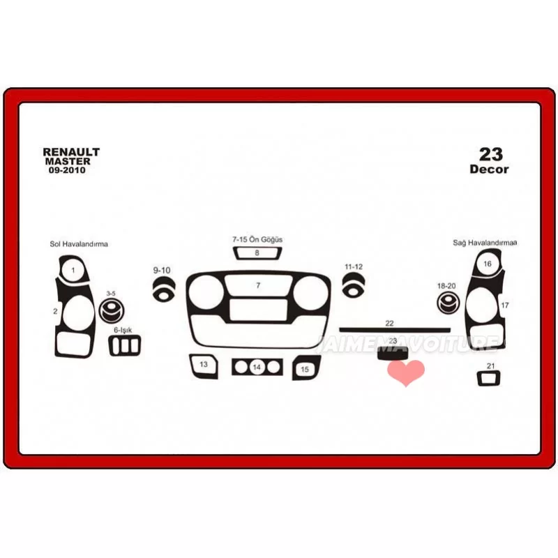 RENAULT Master 2010 dashboard insert - 23 pieces