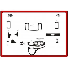 Dashboard insert RENAULT Traffic 2007-2010 18 stuks