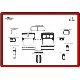 Dashboard inzet SEAT Leon 1999-2004 15 stuks