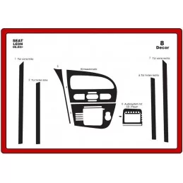 Armaturenbretteinsatz SEAT Leon 2005-2009 8 Stück