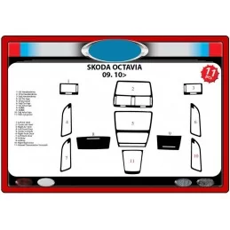 Inserto cruscotto SKODA Octavia 2009 - 11 pezzi