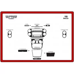 Instrumentbrädesinsats VOLKSWAGEN Golf V Plus 16 delar