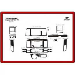 Insert tableau de bord VOLKSWAGEN Transporter T5 2009- 37 pièces