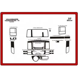 Armaturenbrett-Einlage VOLKSWAGEN T5 Carevelle 2009- 37 Stück