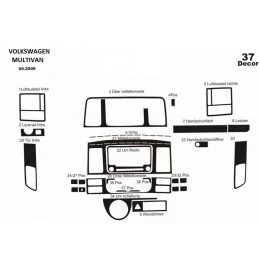 Armaturenbretteinsatz VOLKSWAGEN Multivan T5 2009- 37 Stück