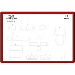 Dashboard insert VOLVO S 70 / V 70 1997-1999 13 stuks