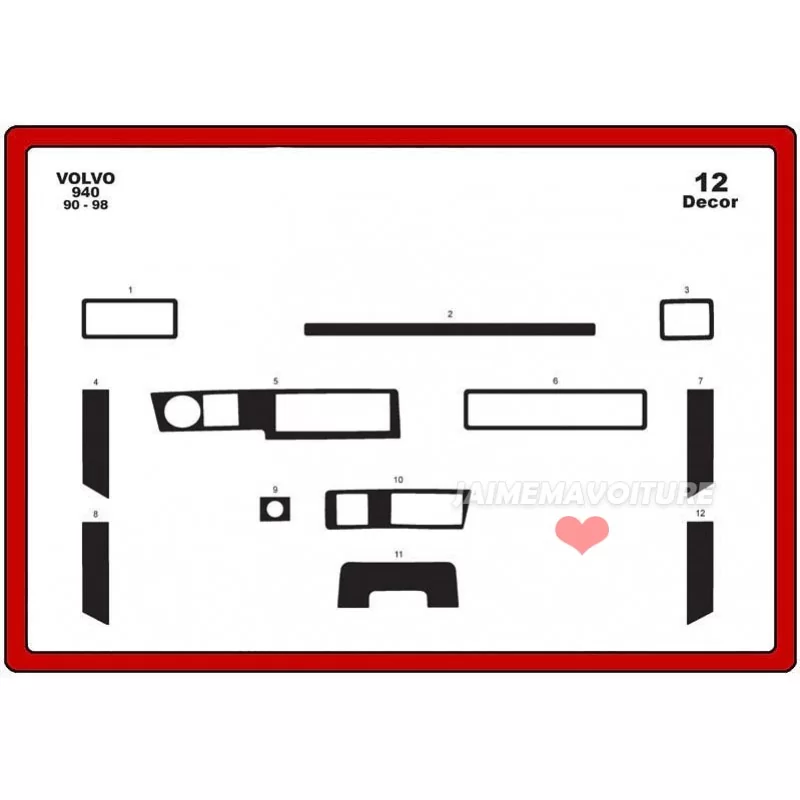 Dashboard insert VOLVO 940 12 stuks