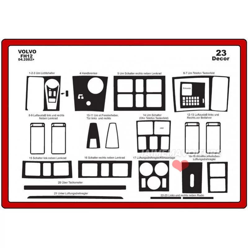 Dashboard insert VOLVO FH 12 23 stuks