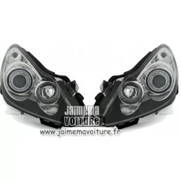 Fari anteriori Angel eyes Opel Corsa D Black