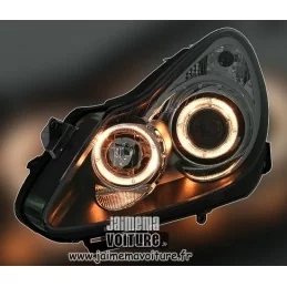 Angel eyes koplampen Opel Corsa D Zwart