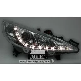 Phares avant Peugeot 207 Devil Eyes LED r87 - Noir 